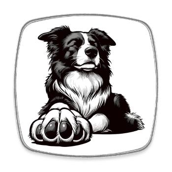 Border Collie Colliebesitzer Collieliebhaber  - Viereckiger Kühlschrankmagnet - Weiß - Vorne
