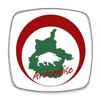 Ardennen-Wildschwein-Emblem - Viereckiger Kühlschrankmagnet - Weiß - Vorne