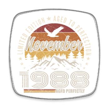 Legenden November 1988 Jahrgang November 1988 - Viereckiger Kühlschrankmagnet - Weiß - Vorne