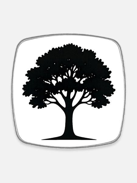 Stylish Tree Art Illustration - Square fridge magnet - white