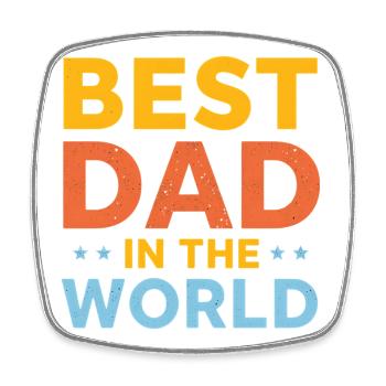 Meilleures citations bibliques de motif Daddy World - Magnet carré - blanc - Devant