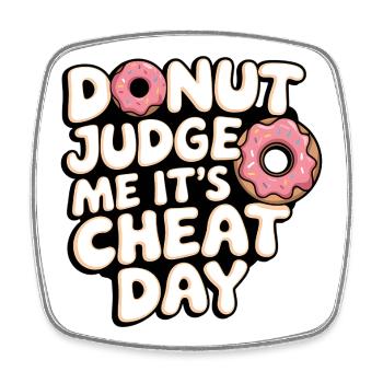 Freches Donut T-Shirt zum Tag des Gerichts - Viereckiger Kühlschrankmagnet - Weiß - Vorne