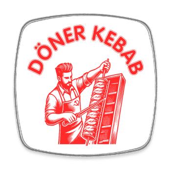 Doner kebab - Square fridge magnet - white - Front