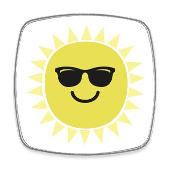 Sun Sunglasses - Square fridge magnet - white - Front