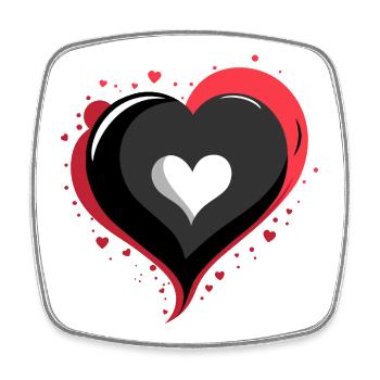 HEART_LOVE - Magnet carré - blanc - Devant