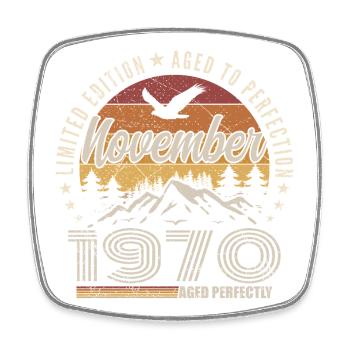 Legends November 1970 Vintage November 1970 - Square fridge magnet - white - Front