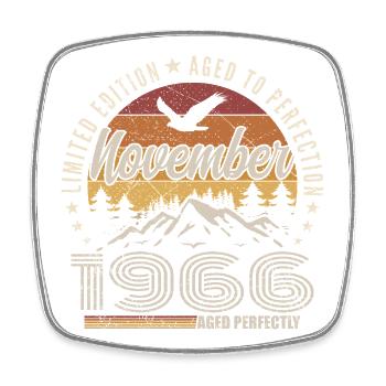 Legenden November 1966 Jahrgang November 1966 - Viereckiger Kühlschrankmagnet - Weiß - Vorne