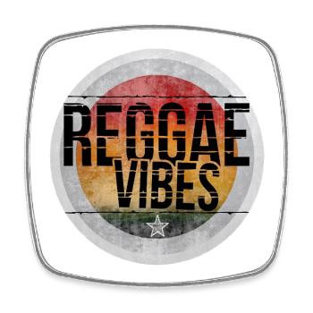 Reggae Vibes Circle - Square fridge magnet - white - Front