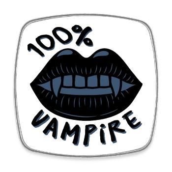 100% Vampire - Viereckiger Kühlschrankmagnet - Weiß - Vorne