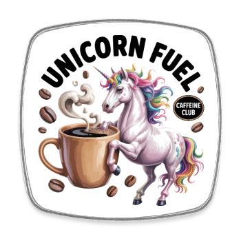 Unicorn Fuel Coffee Magic - Square fridge magnet - white - Front