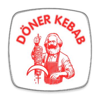 Doner kebab - Square fridge magnet - white - Front