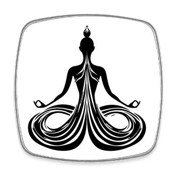 Meditation Energiefluss - Viereckiger Kühlschrankmagnet - Weiß - Vorne