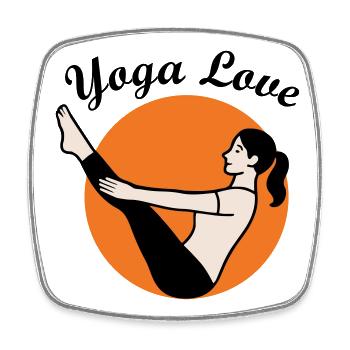 Yoga Amour - Magnet carré - blanc - Devant