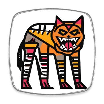 Wolf Halloween Comic Funny - Square fridge magnet - white - Front