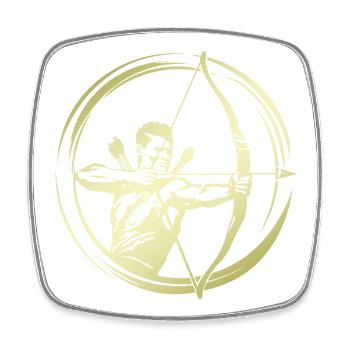 Archery Silhouette - Square fridge magnet - white - Front