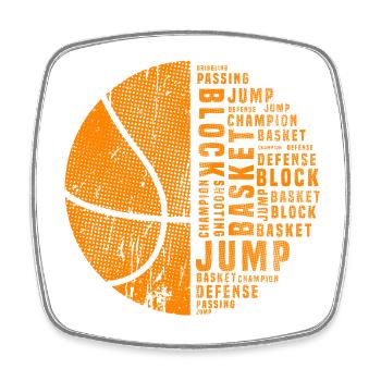 Basketball - Square fridge magnet - white - Front