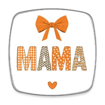 Orange Mom Patchwork Muster - Viereckiger Kühlschrankmagnet - Weiß - Vorne