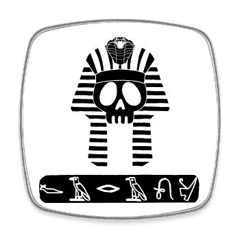 Crâne du pharaon noir - Magnet carré - blanc - Devant