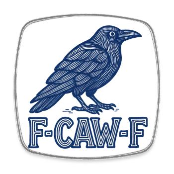 Blue Crow F-Caw-F Vintage Tee - Square fridge magnet - white - Front
