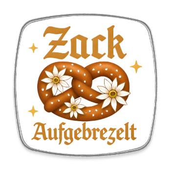 Zack Dressed Up – Bretzel drôle pour hommes et femmes - Magnet carré - blanc - Devant