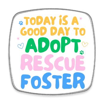 ADOPT DON'T SHOP - Square fridge magnet - white - Front