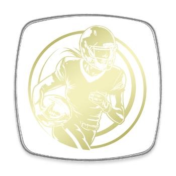 Silhouette de football américain - Magnet carré - blanc - Devant