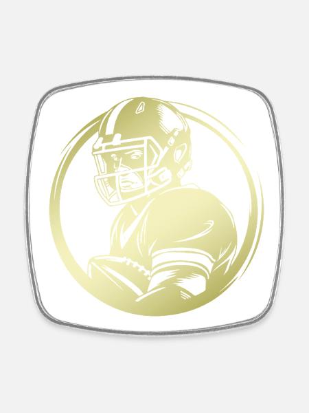 Silhouette de football américain - Magnet carré - blanc