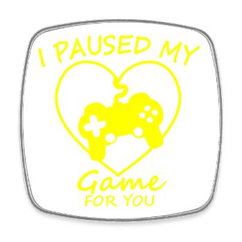 Game break for you neon heart - Square fridge magnet - white - Front