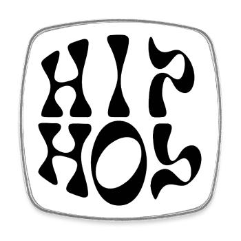 Hip Hop liquid wavy logo - Square fridge magnet - white - Front