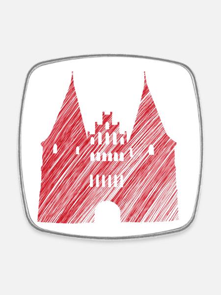 Holsten Gate Lübeck Red - Square fridge magnet - white