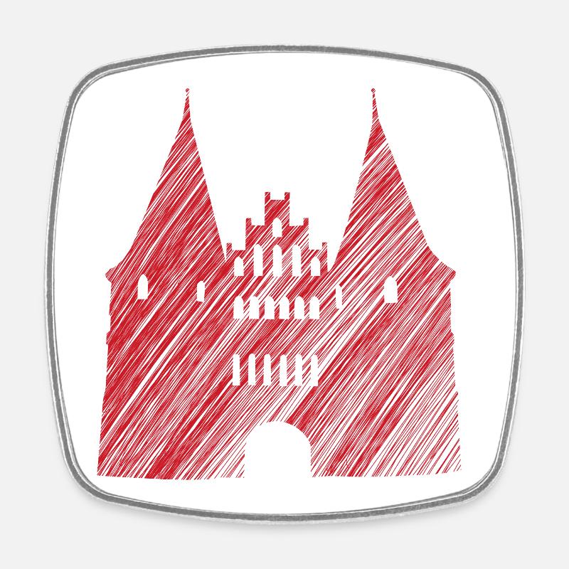 Porte Holsten, Lübeck Red - Magnet carré - blanc