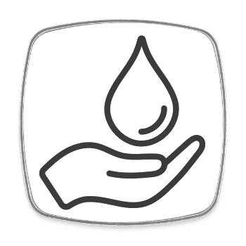 Hand Holding Water Drop Line Icon Logo - Square fridge magnet - white - Front