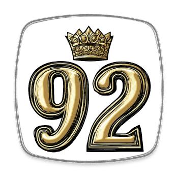 92 Number Krone - Square fridge magnet - white - Front