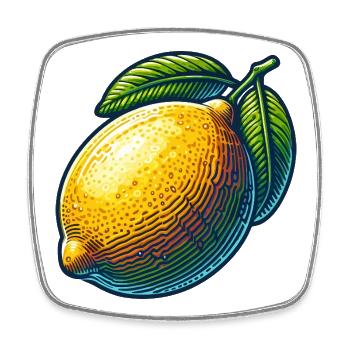 Citron éclatant et feuilles vertes - Magnet carré - blanc - Devant