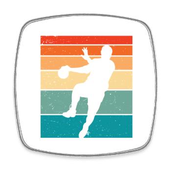 Retro Handball Handballer - Viereckiger Kühlschrankmagnet - Weiß - Vorne