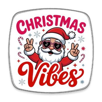 Weihnachtsstimmung Santa Peace Zeichen - Viereckiger Kühlschrankmagnet - Weiß - Vorne