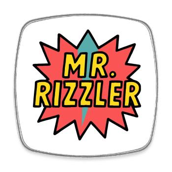 Herr Rizzler - Viereckiger Kühlschrankmagnet - Weiß - Vorne