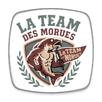 Morues Musclées La Team - Magnet carré - blanc - Devant