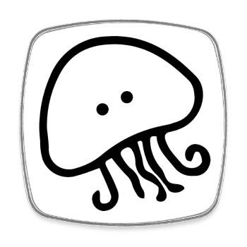 Deep Sea Jellyfish – Magic of the Oceans - Square fridge magnet - white - Front