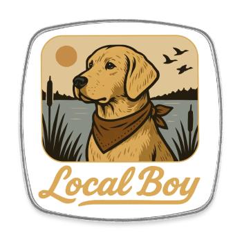 Local Boy Golden Retriever Labrador Jagd Hund - Viereckiger Kühlschrankmagnet - Weiß - Vorne