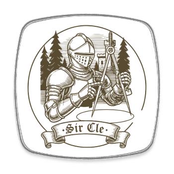 Sir Cle Knight Funny Renaissance Faire Men LARP - Viereckiger Kühlschrankmagnet - Weiß - Vorne