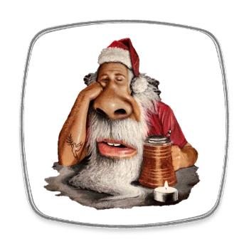 Santa Claus - Viereckiger Kühlschrankmagnet - Weiß - Vorne