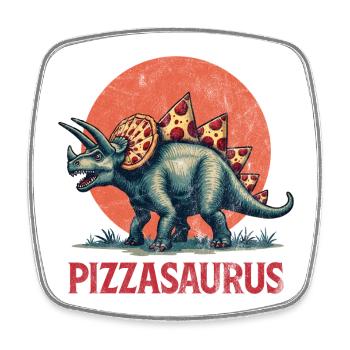 Pizzasaurus - Square fridge magnet - white - Front