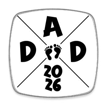 Dad 2026 - Viereckiger Kühlschrankmagnet - Weiß - Vorne