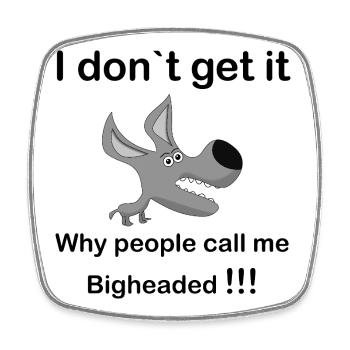 Grey Cartoon Dog Snout - Square fridge magnet - white - Front