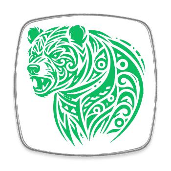 Bear Tribal - Square fridge magnet - white - Front