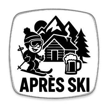 après ski outfit - Viereckiger Kühlschrankmagnet - Weiß - Vorne