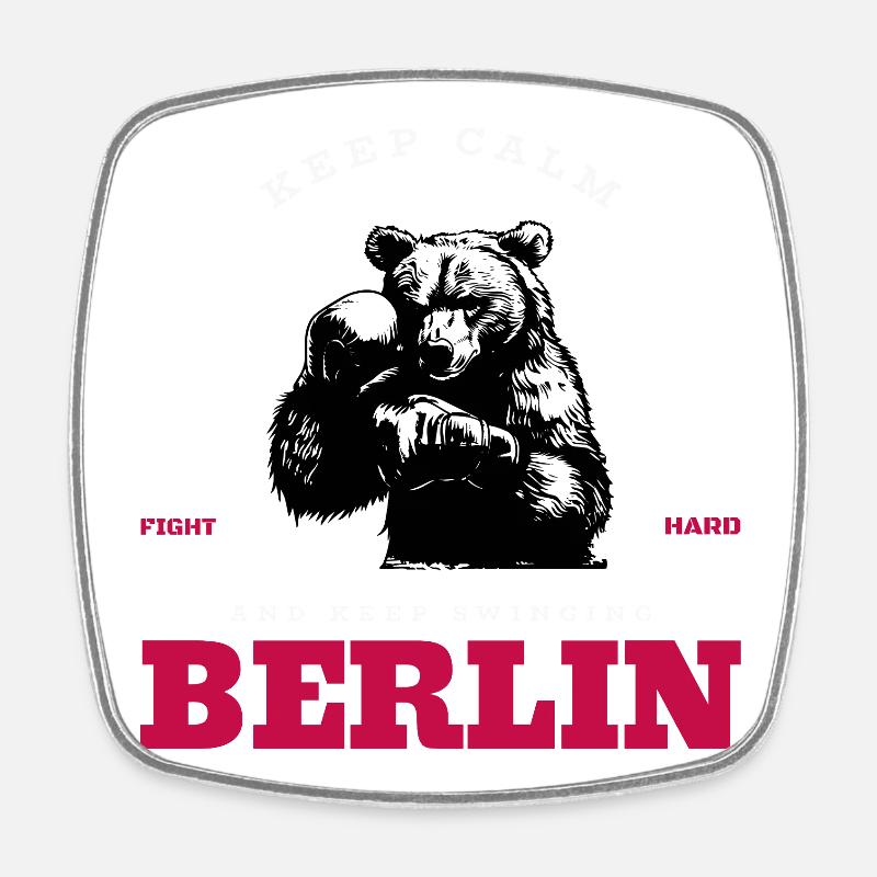 Boxing Club Berlin Bär Berlin - Square fridge magnet - white