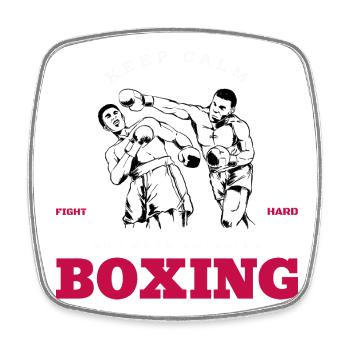 Kampfgeist Boxen Fight Club Berlin - Viereckiger Kühlschrankmagnet - Weiß - Vorne