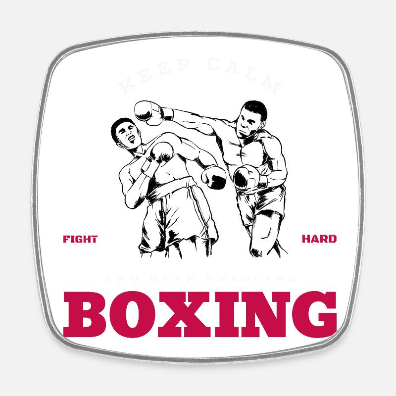 Kampfgeist Boxen Fight Club Berlin - Magnet carré - blanc